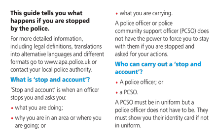 Stop and Search slide show